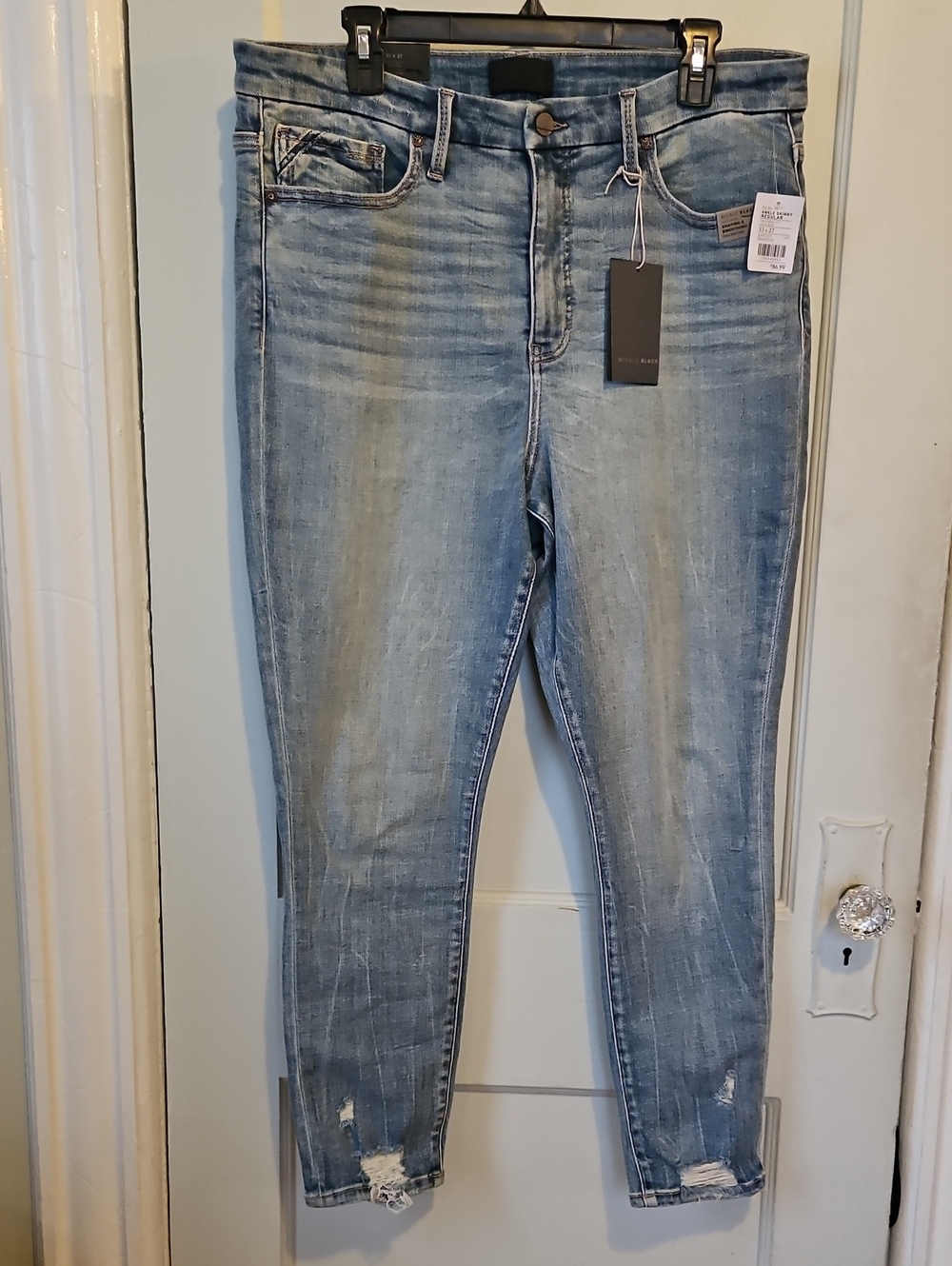 Buckle BLACK Bartlett Light Blue Distressed High Rise Ankle Skinny Jeans